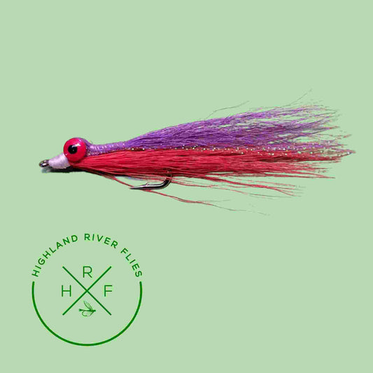 Clouser fly in purple and orange